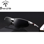 DRESS U UP Meeste p&auml;ikeseprillid Polariseeritud Vintage Ristk&uuml;liku Metallraam P&auml;ikeseklaasi UV-kaitse hall v&auml;rv/h&otilde;be