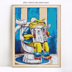 Teemantmosaiik Multifilm N&auml;put&ouml;&ouml; Teemantmaaling &Uuml;mmargused kivid Loomad Rhinestones Pildid 20X30