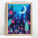 5D teemantmaal Scenic Night Full Round Teemantmosaiiktikandid 20X30