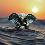 Isetegija tikandid, k&auml;sit&ouml;&ouml;, 5d teemantmaal, t&auml;ispuur Lord Ganesha merel teemantseinakunst 30x30CM