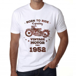 Meeste Vintage T-s&auml;rk Graafilise Tr&uuml;kiga T-s&auml;rk Easy Rider Alates 1952 Valge XS valge