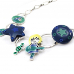 NOA [J2251] - Collier Cr&eacute;ateur 'Rockeuse' bleu jaune sinine