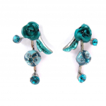 Les Tr&eacute;sors De Lily [J6673] - Boucles Cr&eacute;ateur 'Paradis Floral' turquoise t&uuml;rkiissinine