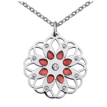 Altesse [M7215] - Collier acier 'Carmen' rose argent&eacute; h&otilde;be