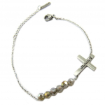 Les Tr&eacute;sors De Lily [P4865] - h&otilde;behall  Cross  terasest k&auml;ev&otilde;ru - 17x14 mm h&otilde;be