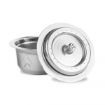 Roostevabast terasest t&auml;idetavad kohvikapslid korduvkasutatavad kohvikapslitopsi filtrikomplekt, mis &uuml;hildub h&otilde;be