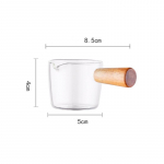 Jaapani stiilis v&auml;ike armas piimakann puidust k&auml;epidemega klaasist minipiimakann Kohvin&otilde;ud Loominguline kastmen&otilde;u maitseainepurk