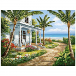 DIY 3D teemantmaaling Mere&auml;&auml;rne sisehoovi tikandid Rist&otilde;mblustega kodukaunistus Full Round 20x25CM