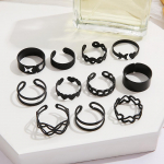 11 tk. Moodsad naiste s&uuml;damed, liblikate s&otilde;rmede r&otilde;ngad, Balck Color Band Ring Ehted naistele aksessuaarid S&uuml;nnip&auml;evakingitused