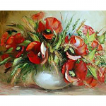 5D DIY Teemantmaali Lillevaas T&auml;isteemanttikandid Ristpistekomplekt Roosikivist mosaiik Kingitus Kodukaunistuse pilt Full Round 20x30CM