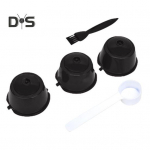 Korduvkasutatavad 5 tk / komplekt kohvikapsli tassid, mida saab uuesti t&auml;ita lusikaharjaga, kuumakindlad toidukohvifiltrid k&ouml;&ouml;gitarbed must