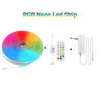 Tuya Smart Life WiFi LED-neoonvalgusriba 12V LED-riba RGB neoonsiltide kleeplint Dekoratsioon Alexa Google Home koos klambritega Neoonribavalgusti EL-pistikukomplektiga 1M-EU Plug Set mitmev&auml;rviline