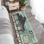 Retromuusika vaip magamistoa jaoks kitarr, klaver, trummid, lindid, prinditud voodimatt, pikk lastetoa vaip, pehme libisemiskindel, pestav 40x60cm