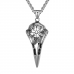 Meeste Viking Crow Crow Skull Ripats Kaelakee Roostevabast Terasest Ripats Ehted Kingitus