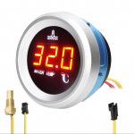 52 mm veetemperatuuri n&auml;idik, auto digitaalne arvesti LED-ekraan 9-36 V koos temperatuurianduri alarmiga must