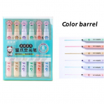 6 tk Cartoon Cute Paw Highlighter Pliiatsite komplekt Armas Cat Claw Pehme Pintsli Marker Liner joonistusmaali kunstikoolile