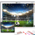 DIY 5D teemantmaali tule ja vee jalgpall ristpistes komplekt t&auml;ispuurtikandiga mosaiikkunst Pilt kividest kingitus Full Round 20X30CM