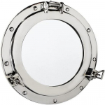 Alumiiniumist nikliga kaetud merelaeva illuminaator! Maritime Wall Decor Mirror | 43,18 cm