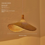 Bambusest kootud bambusest l&uuml;hter Restoran Elutuba Maal&auml;hedase kunsti l&uuml;hter Diameter 50cm