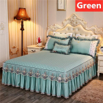 Kvaliteetne romantiline Euroopa pitsist voodikate libisemiskindel paksendatud siidine voodi seelik pitskaarega voodikattega pol&uuml;ester puuvillane printsessi seeliku vooder Mattress cover 150x200cm