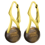 Lily-Crystal [R6000] - K&auml;sit&ouml;&ouml;na valmistatud h&otilde;bedased liiprid  Mineralia  kuldne tiigrisilm - 10 mm pruun