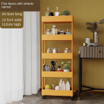 2/3/4 kihiga kitsa vahega hoiurest K&ouml;&ouml;k Vannitoa riiulid Korraldaja Mobiilne &otilde;huke hoiuk&auml;ru koos rattak&auml;ruga S&auml;&auml;stke ruumi 5 layers 40.5*13.5*112cm oranž