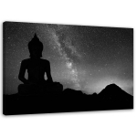 Mustvalge l&otilde;uendiprint Aurora Buddha 60x40 valge/must