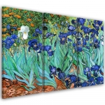 Kolmeosalise pildiga l&otilde;uenditr&uuml;kk Vincent Van Gogh Irises 60x40 lilla