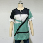 Moodne V-kaelusega T-s&auml;rk Mood Naiste 2024 Suvine Basic Tee vabaaja s&auml;rk L&uuml;hikeste varrukatega T-s&auml;rk Top T&otilde;mblukuga r&otilde;ivad 25118 S sinine