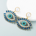 Naiste retrok&otilde;rvar&otilde;ngad titaani terassulamist ripatsk&otilde;rvar&otilde;ngad akr&uuml;&uuml;list v&auml;rvilised kristallp&auml;rliga deemon silmakuju geomeetrilised k&otilde;rvakaunistused OneSize sinine