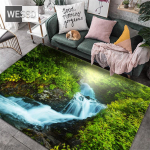 Maastikukujundusega elutoa vaip suur 3D kosk kohvilaua matt libisemiskindel k&auml;snast puhkematt dekoratiivne p&otilde;randamatt 120x160cm 1pcs
