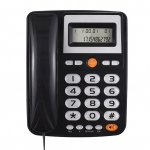 Lauaarvuti juhtmega lauatelefon Suure nupuga juhtmega telefon eakatele pension&auml;ridele LCD-ekraaniga telefon must