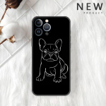 Prantsuse buldogi &uuml;mbris Apple Iphone 11 13 14 12 Pro Max 7 8 Xr X 6 5 5s Se 2022 13promax Black Silicone Phone Funda jaoks iPhone XR