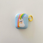 Kleebis Rainbow Rabbit armas k&uuml;lm k&otilde;rvaklappide &uuml;mbris Apple Airpods Pro 3 2 1 juhtmevaba Bluetoothi ​​laadimiskasti jaoks Multifilmi t&auml;hed, pehme kate For Airpods Pro