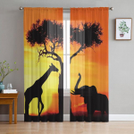 Naljakad kaelkirjak loom valged l&auml;bipaistvad kardinad elutuppa &Scaron;ifoon Voile kardin Magamistoa T&uuml;llkardinad Aknakatted 1 PCS W300XH250cm