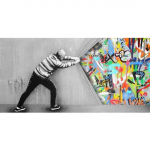 Banksy kunst eesriide taga L&otilde;uend Maalid Plakatid seinal Kunst ja tr&uuml;kised Graffiti T&auml;navakunst Seinapildid Kodukaunistus 20*40cm