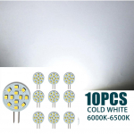 10Pack G4 12-2835 SMD LED-pirnlamp Super Bright AC/DC12V 2W s&uuml;vistatava Puck-valgusti kapi valgustuse jaoks haagissuvila sisemuses