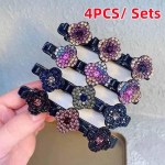 4 tk naiste moekas satiinist teemant-juuksen&otilde;el neljalehelise ristikuga kootud juuksen&otilde;elaga juuksen&otilde;el mitmev&auml;rviline