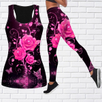Pink Roses Print joogariietus naistele Mood Treening Retuusid Fitness Sport Vabaaja joogap&uuml;ksid XXL roosa
