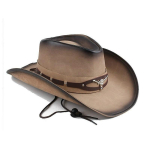100% nahast meeste l&auml;&auml;nekauboi m&uuml;ts h&auml;rrasmehele isale Sombrero hombre m&uuml;tsid, suurus 58 None black