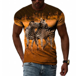 Suvemood Sebra T-s&auml;rk Originaalne Loomade 3D Printimine Isiksus O-kaelusega Hip-Hop meeste T-s&auml;rk Harajuku XXXL