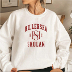 Noorte kuninglike Hillerska kooli logoga dressipluus Simon ja Wilhelm Pullover telesaade Noorte kuninglike kampsunid F&auml;nnikaubad S valge