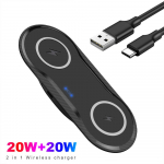 Topelt 2-&uuml;hes kiire juhtmevaba laadimispadi 40 W topeltlaadimisjaam iPhone'i jaoks 14 13 12 11 Xs Xr X 8 Airpods 3 Pro Samsung S22 S21 as picture must