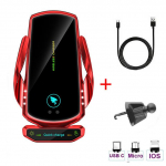15w kiire auto juhtmevaba laadija iPhone 12 11 jaoks Samsung S20 S10 Note10 magnetiline USB Smart Sensor laadija universaalne telefonidele as picture punane