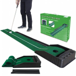 KOFULL golfimatt sisegolf koos automaatse tagasip&ouml;&ouml;rdumise golfi treeningabiga kodukontori tagahoovis kasutamiseks putting green