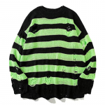 Musta triibuga kampsunid h&auml;vitatud l&otilde;hki kampsun Meeste pullover Hole kootud džemprid Meeste &uuml;lisuur kampsun Harajuku pikkade varrukatega topid L