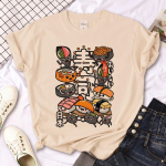 Sushi s&auml;rk Tee Naiste Koomiks T-s&auml;rk T&uuml;druk Anime Harajuku Naljakas riietus XS