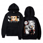 Anime Demon Slayer Rengoku Kyoujurou Kahepoolse Tr&uuml;kiga Kapuutsiga Jakk Unisex Kimetsu No Yaiba Kapuutsid Unisex Manga Vintage Dressipluus 4XL