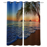 Sunset Beach Coconut Tree Pimendavad kardinad elutuppa Magamistoa aknakatted Rulood kardinad K&ouml;&ouml;gikardinad W135 x H60cm