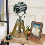 73,66 cm lauap&otilde;randalamp, meres&otilde;iduki k&auml;sit&ouml;&ouml;na valmistatud kroomviimistlusega stiilne disainer k&auml;sitsi valmistatud &ouml;&ouml;kapivalgusti, kodukaunistused, elutoa tiikpuust lamp